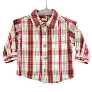 Faded Glory 100% Cotton 0-3 Months Baby Plaid Button-Up Shirt | 3/$15